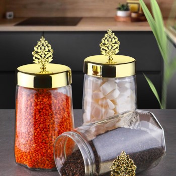 Storage Box Set (3 Pieces) PLTN108 Transparent
Gold