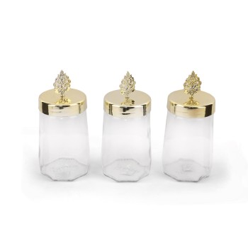 Storage Box Set (3 Pieces) PLTN108 Transparent
Gold