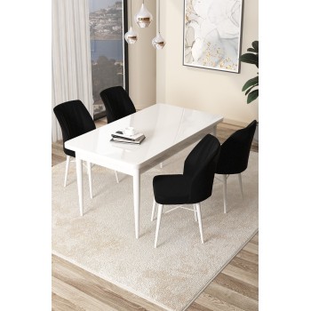 Dining Table & Chairs Set (5 Pieces) Arp - White, Black White
Black