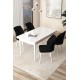 Dining Table & Chairs Set (5 Pieces) Arp - White, Black White
Black Dining Table & Chairs Set (5 Pieces) Arp - White, Black White
Black