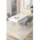 Dining Table & Chairs Set (5 Pieces) Arp - White, Grey White
Grey