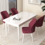 Dining Table & Chairs Set (5 Pieces) Arp - White, Burgundy White
Burgundy