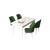 Dining Table & Chairs Set (5 Pieces) Arp - White, Khaki White
Khaki