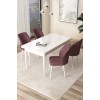Dining Table & Chairs Set (5 Pieces) Arp - White, Dusty Rose White
Dusty Rose