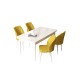 Dining Table & Chairs Set (5 Pieces) Arp - White, Mustard White
Mustard