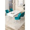 Dining Table & Chairs Set (5 Pieces) Arp - White, Turquoise White
Turquoise