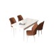 Dining Table & Chairs Set (5 Pieces) Arp - White, Tile Red White
Tile Red