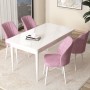 Dining Table & Chairs Set (5 Pieces) Arp - White, Pink White
Pink