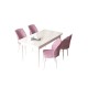 Dining Table & Chairs Set (5 Pieces) Arp - White, Pink White
Pink