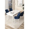 Dining Table & Chairs Set (5 Pieces) Arp - White, Navy Blue White
Navy Blue