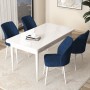 Dining Table & Chairs Set (5 Pieces) Arp - White, Navy Blue White
Navy Blue