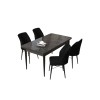 Dining Table & Chairs Set (5 Pieces) Arp - Black Marble, Black Black Marble
Black