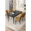 Dining Table & Chairs Set (5 Pieces) Arp - Black Marble, Cappuccino Black Marble
Cappuccino