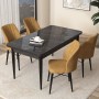 Dining Table & Chairs Set (5 Pieces) Arp - Black Marble, Cappuccino Black Marble
Cappuccino