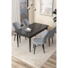 Dining Table & Chairs Set (5 Pieces) Arp - Black Marble, Grey Black Marble
Grey