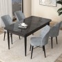Dining Table & Chairs Set (5 Pieces) Arp - Black Marble, Grey Black Marble
Grey