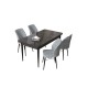 Dining Table & Chairs Set (5 Pieces) Arp - Black Marble, Grey Black Marble
Grey
