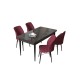 Dining Table & Chairs Set (5 Pieces) Arp - Black Marble, Burgundy Black Marble
Burgundy Dining Table & Chairs Set (5 Pieces) Arp - Black Marble, Burgundy Black Marble
Burgundy