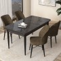 Dining Table & Chairs Set (5 Pieces) Arp - Black Marble, Brown Black Marble
Brown