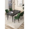 Dining Table & Chairs Set (5 Pieces) Arp - Black Marble, Khaki Black Marble
Khaki