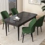 Dining Table & Chairs Set (5 Pieces) Arp - Black Marble, Khaki Black Marble
Khaki