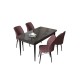 Dining Table & Chairs Set (5 Pieces) Arp - Black Marble, Dusty Rose Black Marble
Dusty Rose
