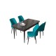Dining Table & Chairs Set (5 Pieces) Arp - Black Marble, Turquoise Black Marble
Turquoise Dining Table & Chairs Set (5 Pieces) Arp - Black Marble, Turquoise Black Marble
Turquoise