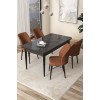 Dining Table & Chairs Set (5 Pieces) Arp - Black Marble, Tile Red Black Marble
Tile Red