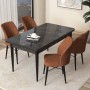 Dining Table & Chairs Set (5 Pieces) Arp - Black Marble, Tile Red Black Marble
Tile Red