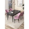 Dining Table & Chairs Set (5 Pieces) Arp - Black Marble, Pink Black Marble
Pink