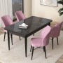 Dining Table & Chairs Set (5 Pieces) Arp - Black Marble, Pink Black Marble
Pink