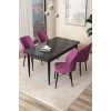 Dining Table & Chairs Set (5 Pieces) Arp - Black Marble, Purple Black Marble
Purple