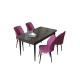 Dining Table & Chairs Set (5 Pieces) Arp - Black Marble, Purple Black Marble
Purple Dining Table & Chairs Set (5 Pieces) Arp - Black Marble, Purple Black Marble
Purple