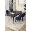 Dining Table & Chairs Set (5 Pieces) Arp - Black Marble, Navy Blue Black Marble
Navy Blue