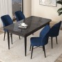 Dining Table & Chairs Set (5 Pieces) Arp - Black Marble, Navy Blue Black Marble
Navy Blue