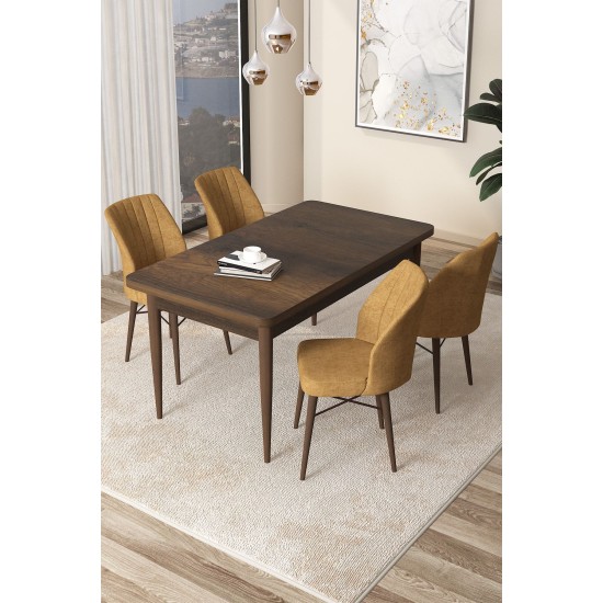 Dining Table & Chairs Set (5 Pieces) Arp - Baroque, Cappuccino Baroque
Cappuccino