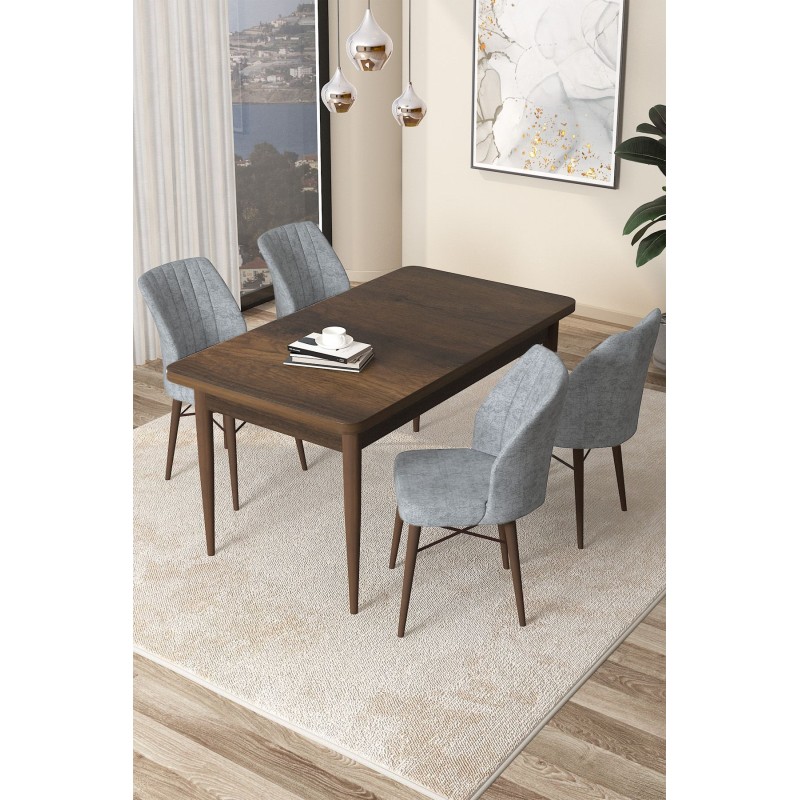 Dining Table & Chairs Set (5 Pieces) Arp - Baroque, Grey Baroque
Grey