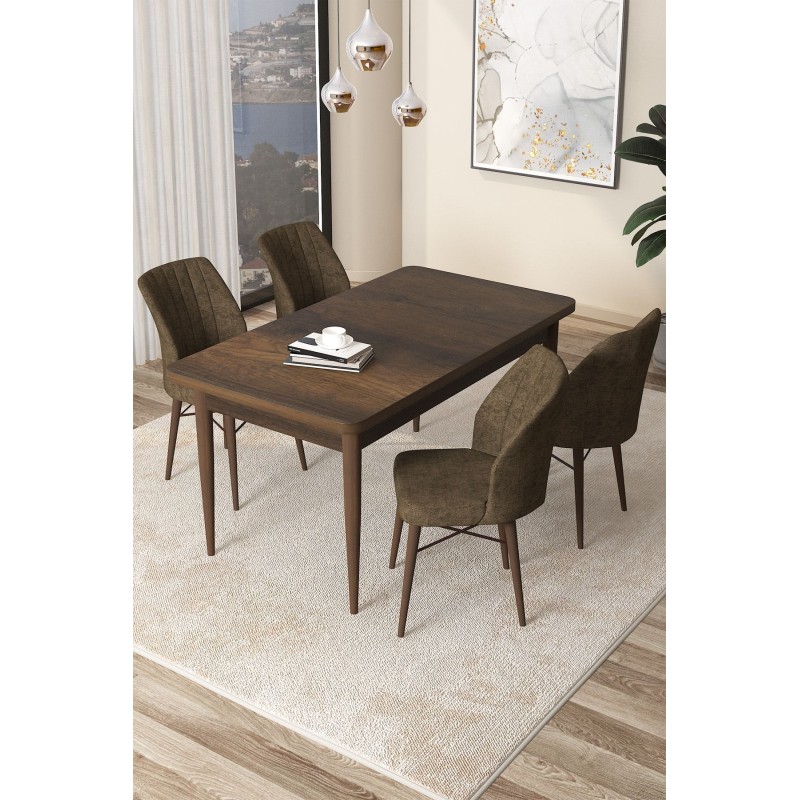 Dining Table & Chairs Set (5 Pieces) Arp - Baroque, Brown Baroque
Brown