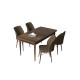 Dining Table & Chairs Set (5 Pieces) Arp - Baroque, Brown Baroque
Brown