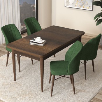 Dining Table & Chairs Set (5 Pieces) Arp - Baroque, Khaki Baroque
Khaki