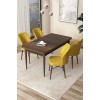 Dining Table & Chairs Set (5 Pieces) Arp - Baroque, Mustard Baroque
Mustard