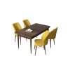 Dining Table & Chairs Set (5 Pieces) Arp - Baroque, Mustard Baroque
Mustard