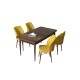 Dining Table & Chairs Set (5 Pieces) Arp - Baroque, Mustard Baroque
Mustard