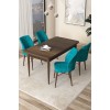 Dining Table & Chairs Set (5 Pieces) Arp - Baroque, Turquoise Baroque
Turquoise
