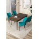Dining Table & Chairs Set (5 Pieces) Arp - Baroque, Turquoise Baroque
Turquoise