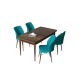 Dining Table & Chairs Set (5 Pieces) Arp - Baroque, Turquoise Baroque
Turquoise