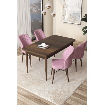 Dining Table & Chairs Set (5 Pieces) Arp - Baroque, Pink Baroque
Pink