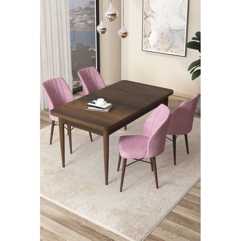Dining Table & Chairs Set (5 Pieces) Arp - Baroque, Pink Baroque
Pink