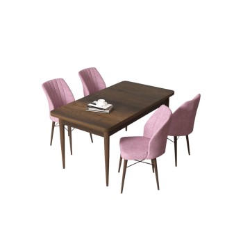 Dining Table & Chairs Set (5 Pieces) Arp - Baroque, Pink Baroque
Pink