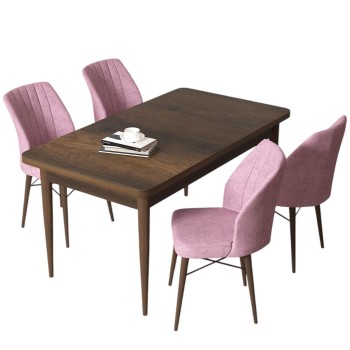 Dining Table & Chairs Set (5 Pieces) Arp - Baroque, Pink Baroque
Pink